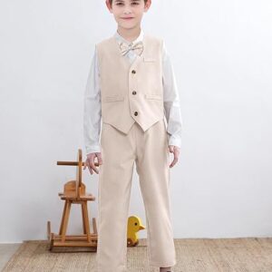 SANGTREE Baby Boys’ Gentleman Outfit Set – Cotton Linen Formal Suit (Ages 3 Months – 9 Years)