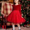 Arshiner Toddler Tutu Dress – Velvet and Tulle Long Sleeve Ruffle Holiday Party Dress for Girls, Ages 2-6 Years